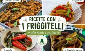 Quattro idee per gustose ricette con i friggitelli: al forno, in padella, agrodolci e in friggitrice ad aria.