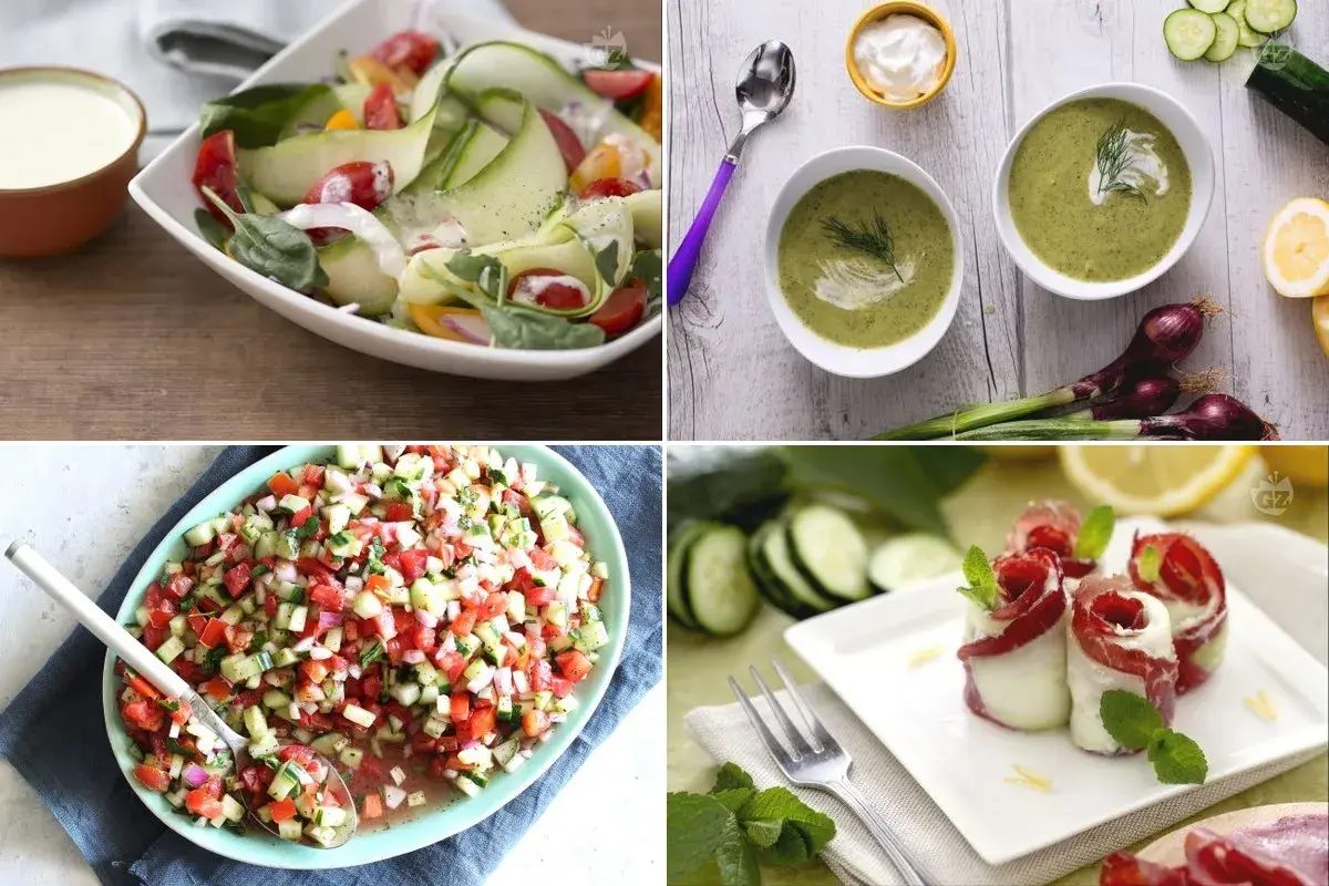 Insalate fresche e zuppe verdi, perfette per ricette cetrioli crudi estive.